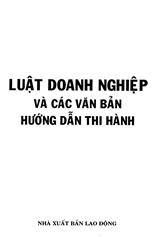 Luật doanh nghiệp và các văn bản hướng dẫn thi hành