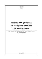 Hướng dẫn quốc gia về các dịch vụ chăm sóc sức khỏe sinh sản