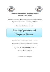 Banking Operations and Corporate Finance