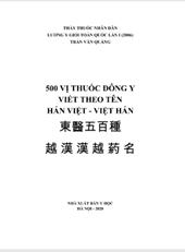 500 vị thuốc đông y viết theo tên Hán Việt - Việt Hán