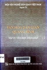 Văn hóa dân gian Quảng Bình, Tập 4: văn học dân gian