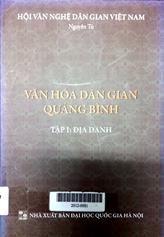 Văn hóa dân gian Quảng Bình, Tập 1: Địa danh