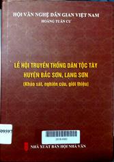 Lễ hội truyền thống dân tộc Tày huyện Bắc Sơn, Lạng Sơn